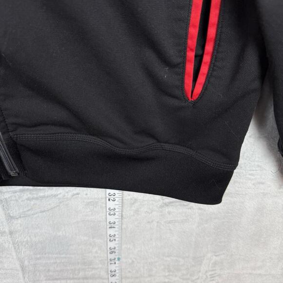 Y2K Adidas Black Red Stripe Track Jacket Full Zip Mens Size L Gray Panel Retro - Picture 8 of 8
